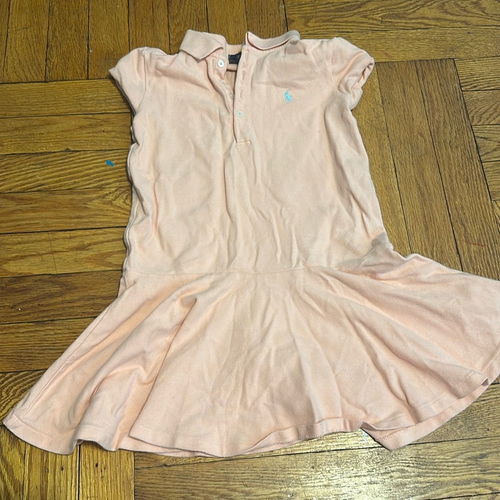 A pink polo Ralph lauren girls kids dress size 6